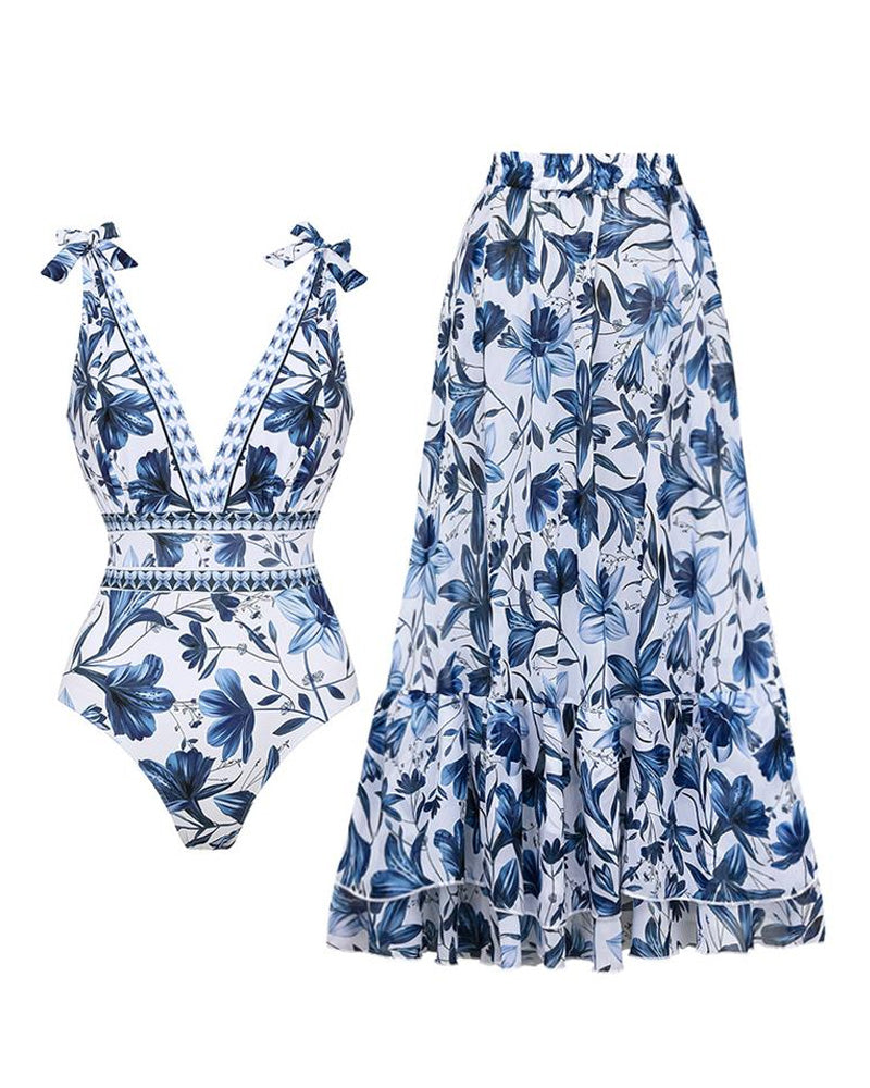 Bloom Set – Badeanzug mit langem Rock